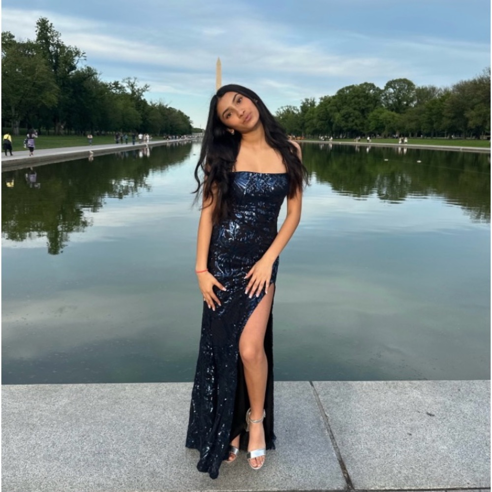 Blue Sparkly Windsor Maxi Dress